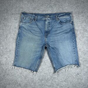 Levis 511 Denim Shorts Men's Size 40 Blue washed Wide Baggy Fit Red Tab